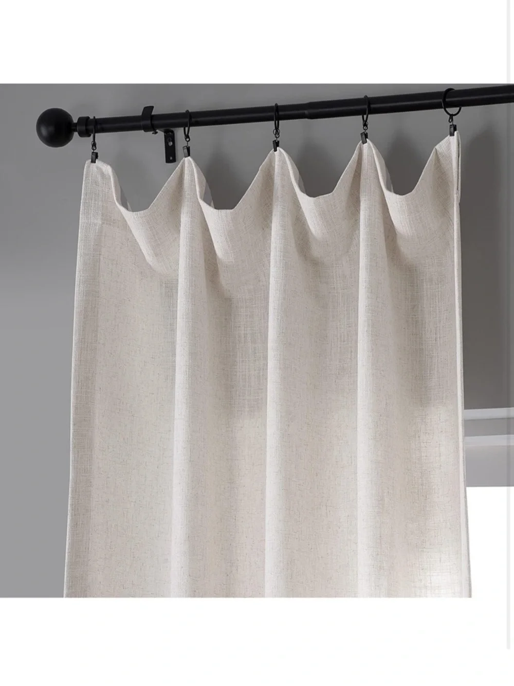 Belgian Heavy Faux Linen Light Filtering Curtains for Bedroom 50x108 1 Panel